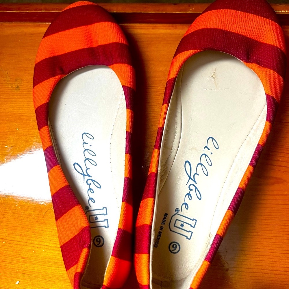 Eilly Bell U Orange & Burgundy Baby Doll Shoes